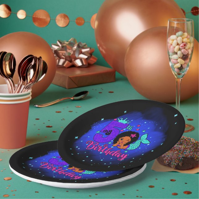 Prato De Papel Minha Sereia de Aniversário 5 (Múltiplo)