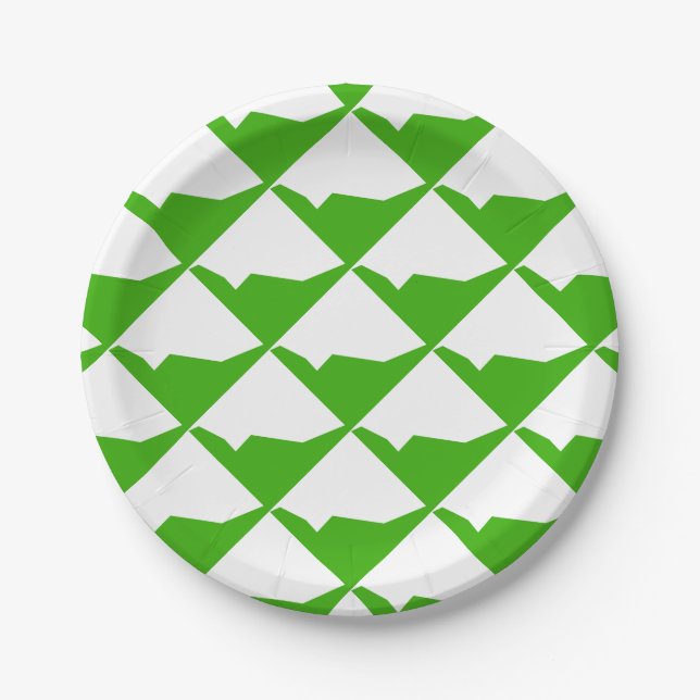 Prato De Papel Minimalismo branco verde (Frente)