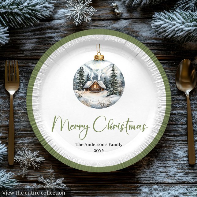 Prato De Papel Minimalist Bohemian Christmas Scene Earthy Plates (Minimalist Bohemian Christmas Scene in Earthy Plate

)
