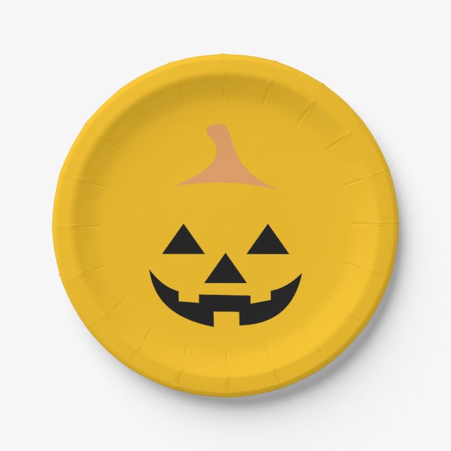 Prato De Papel Minimalist Scary Pumpkin (Frente)