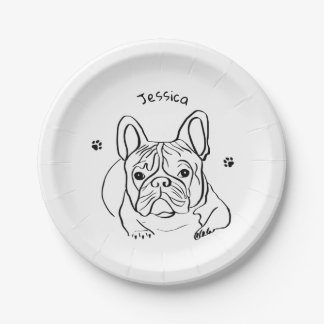 Prato De Papel Minimalista do Bulldog na moda