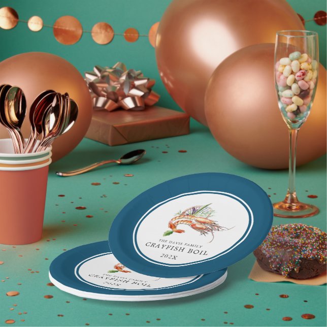 Prato De Papel Mínimo de Crawfish Ferve-se | Azul oceânico (Múltiplo)