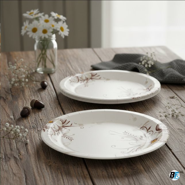 Prato De Papel Mínimo Elegante de Fundo da Flor (Criador carregado)