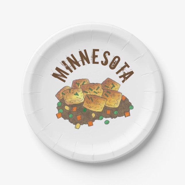 Prato De Papel Minnesota Hot Dish Tater Tot Casserole (Frente)