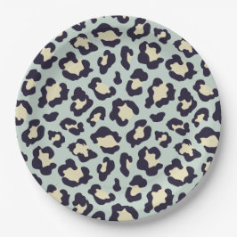 Prato De Papel Mint green lepard print