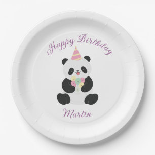Prato De Papel Mint & Pink - design de Panda