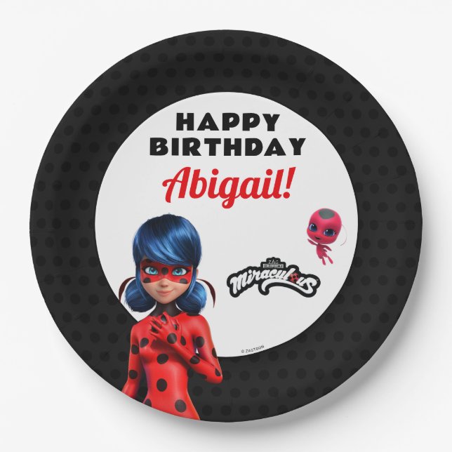 Prato De Papel Miraculoso Ladybug Birthday (Frente)
