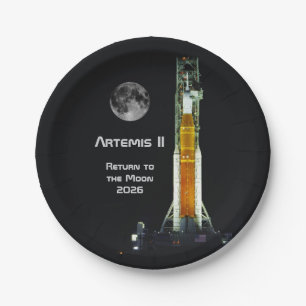 Prato De Papel Missão Artemis II na Lua
