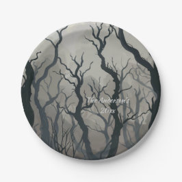 Prato De Papel Misterioso Halloween Night Custom
