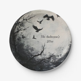 Prato De Papel Misterioso Halloween Night Custom