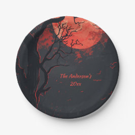 Prato De Papel Misterioso Halloween Night Custom