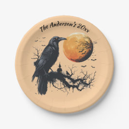 Prato De Papel Misterioso Halloween Night Custom