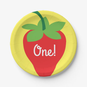 Prato De Papel Mod Colorido de Morango Cortado de Berry primeiro 