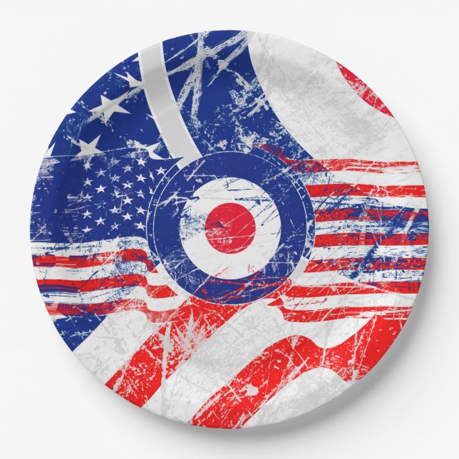 Prato De Papel Mod Target Mods US Target Grunge Roundel (Frente)