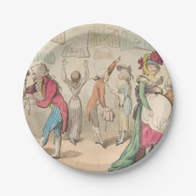 Prato De Papel Moda - Placas de Papel Redondas (Frente)