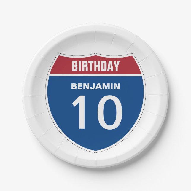 Prato De Papel Modelo BIRTHDAY INTERSTATE DESIGN (Frente)
