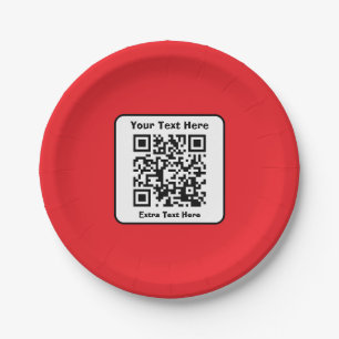 Prato De Papel Modelo de código QR escaneável com texto editável