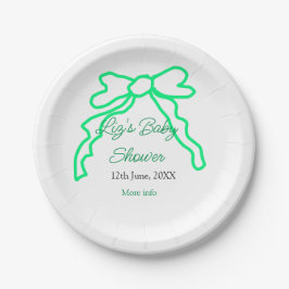 Prato De Papel Modelo de data de adição de nome do chá de fraldas