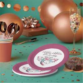 Prato De Papel Modelo de Reunião da Família de Árvores em Forma d