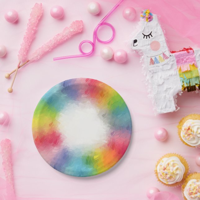 Prato De Papel Modelo moderno e elegante, personalizado, redondo (Festa)