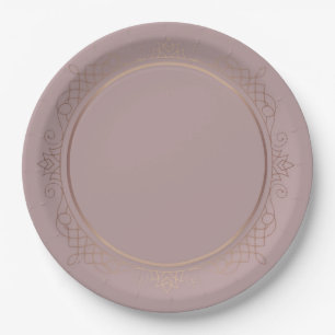 Prato De Papel Modelo personalizado elegante e moderno em rose go
