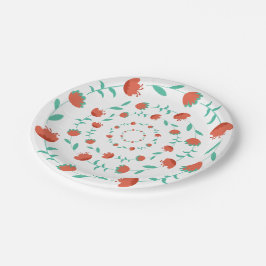 Prato De Papel Modern Flower Pattern-Paper Plates