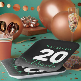 Prato De Papel Modern Girly Mint Green 20 e Trendy