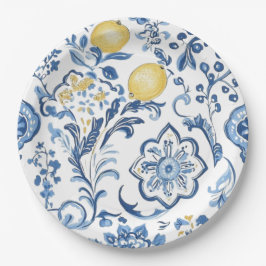 Prato De Papel Modern Italian Blue La Dolce vita Paper 