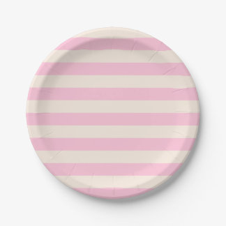 Prato De Papel Modern Minimalist Pastel Pink Striped