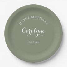 Modern Minimalist Sage Green Birthday 