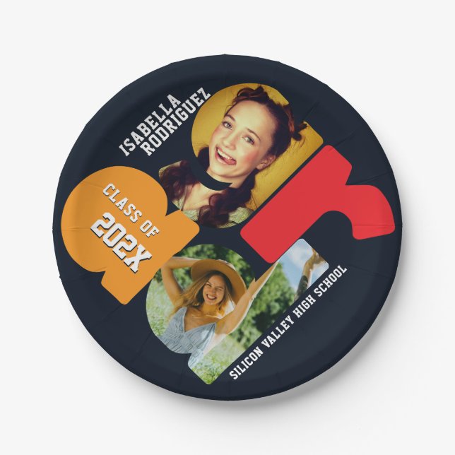 Prato De Papel Modern Photo Graduation (Frente)