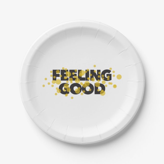 Prato De Papel Modern, playful, cheerful design of Feeling Good (Frente)