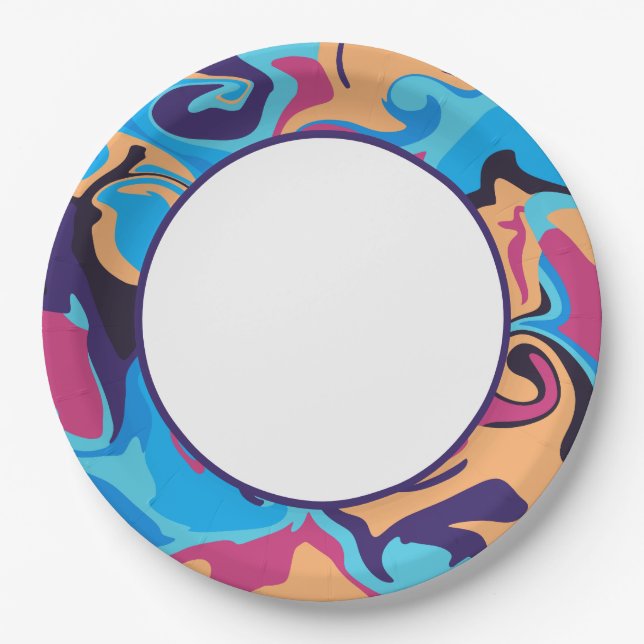 Prato De Papel Modern Swirl (Frente)