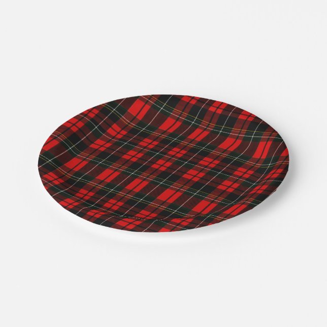 Prato De Papel Modern Wallace Red Scottish Tartan Plaid Pattern (Inclinado)
