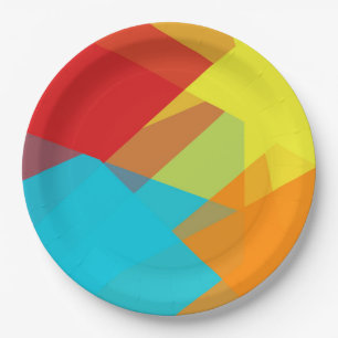 Prato De Papel Moderna Cor Retroativa Geométrica #14