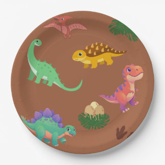 Prato De Papel Moderne Dinosaurus Borden met Patroon - 