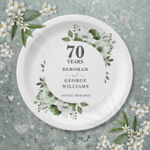 Modernidade Verde Folhagem Aniversário de Casament