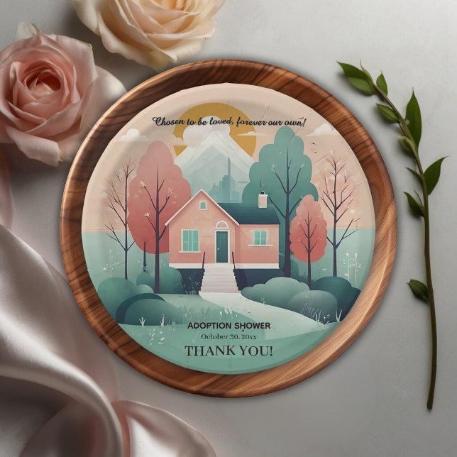 Prato De Papel Moderno Bonito Para Adoção Doméstica Promove Chá E (Criador carregado)