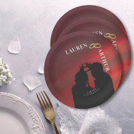 Prato De Papel Moderno Casamento Minimalista Ultra Chic com Foto