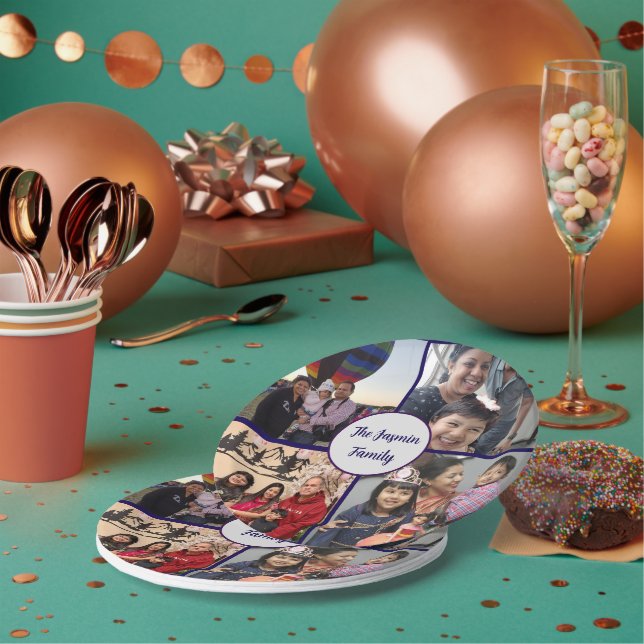 Prato De Papel Moderno elegante multi foto família elegante estil (Múltiplo)