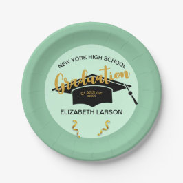 Prato De Papel Moderno Elegante Senior Dourado Preto