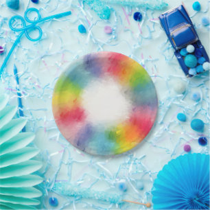 Prato De Papel Moderno Elegante Tendy Modelo Rainbow Colors