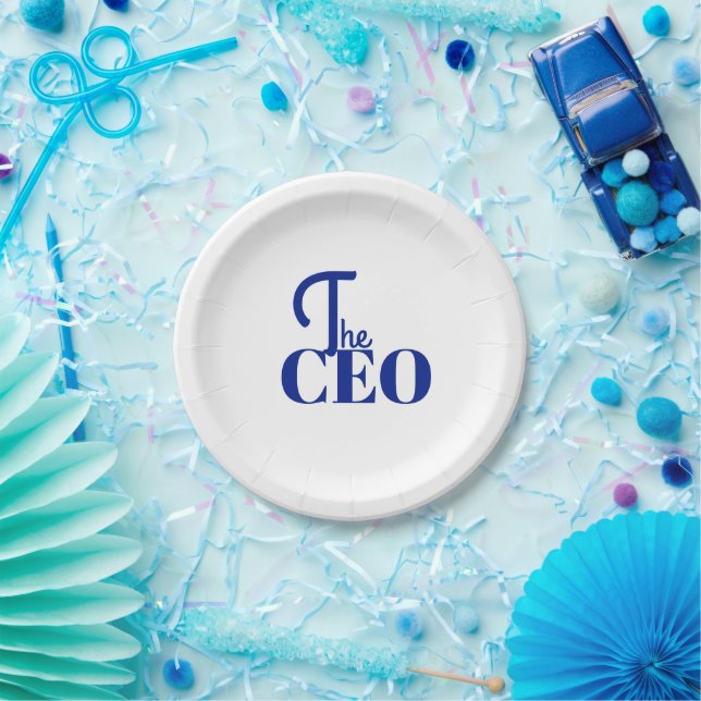 Prato De Papel Moderno Minimal O CEO Azul (Festa)