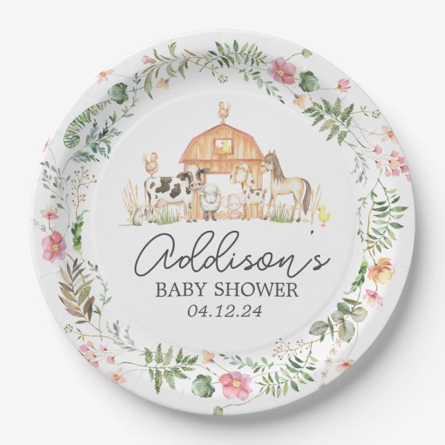 Prato De Papel Moderno na Fazenda de papel, fazenda verde (Frente)