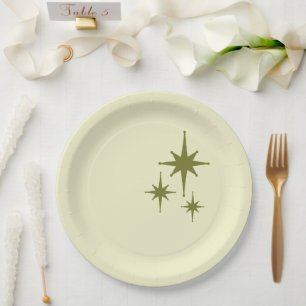 Prato De Papel Moderno Retro Atômico Minimalista Estrelas Meados