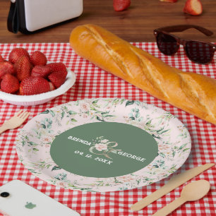 Prato De Papel Moedas cor-de-rosa pastel aquarelas padrão sem cos