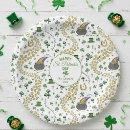 Prato De Papel Moedas de Sorte & Joy & Dia de São Patrício de Sha