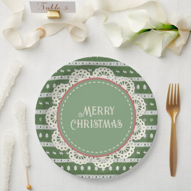 Prato De Papel Moleque de Natal Feio Verde (Casamento)
