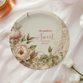 Prato De Papel Molho Pastel Floral Molhado Aquecedor 16