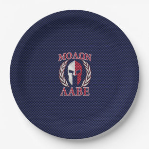 Prato De Papel Molon Labe Spartan Warrior Fibra de Carbono